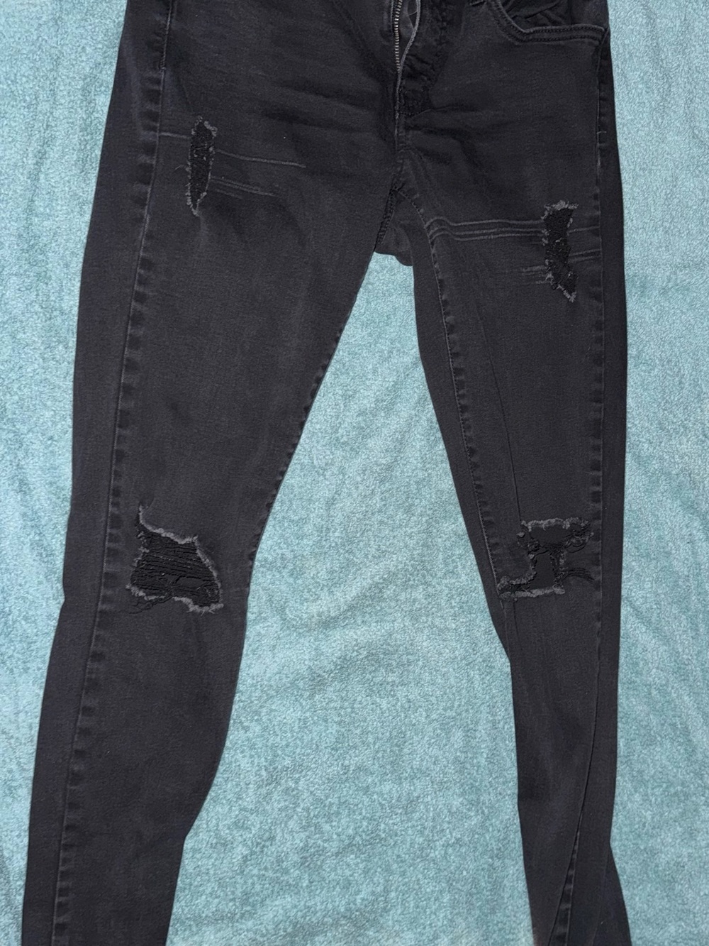 SO Black Distressed Skinny Jeans